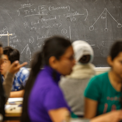 Graduate students in a classroom