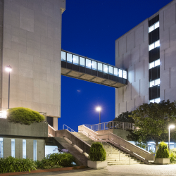 Sky bridge between Thornton Hall and Hensill Hall